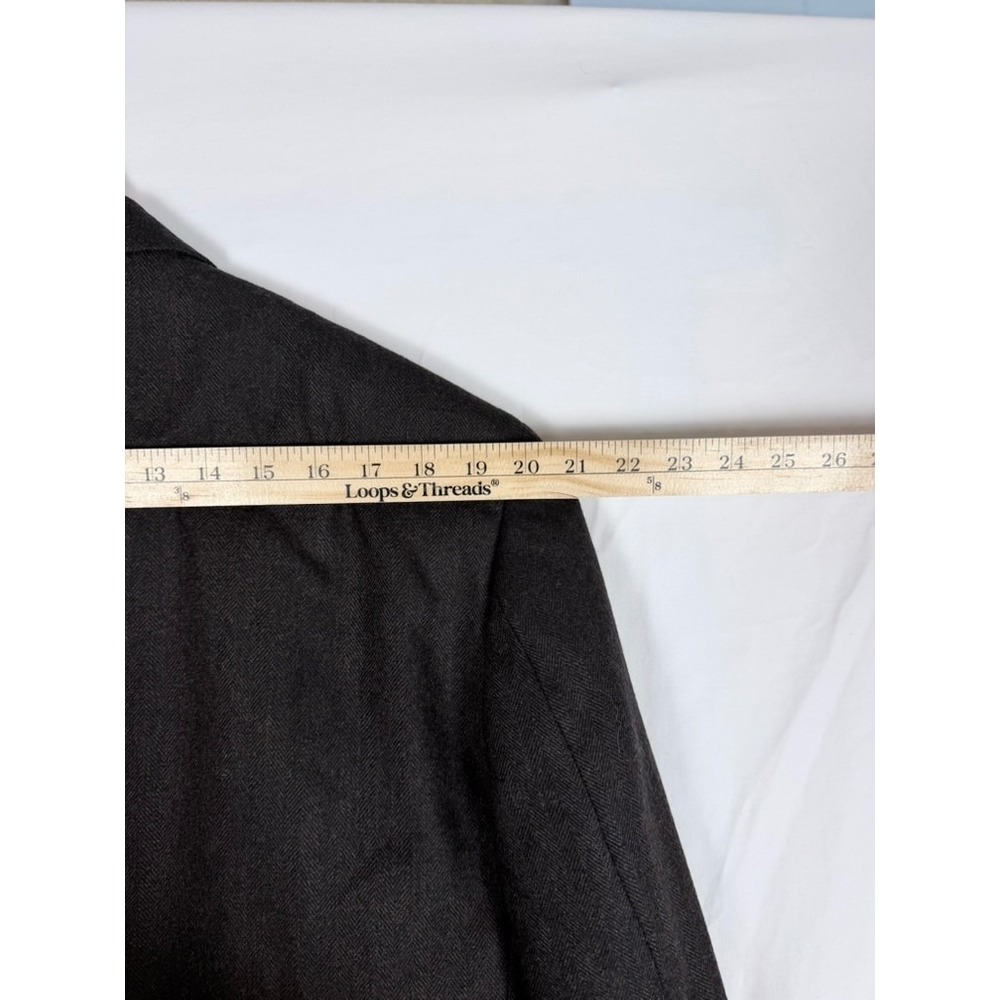 Club Room Blazer Sport Coat 46L Wool Silk Cashmere Herringbone Professor Career - Picture 7 of 11
